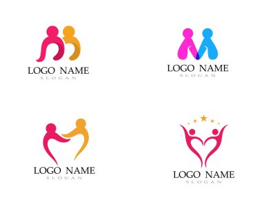 Evlat Edinme ve Toplum Bakımı Logo şablonu vektör simgesi
