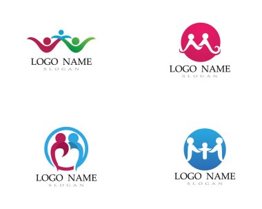 Evlat Edinme ve Toplum Bakımı Logo şablonu vektör simgesi