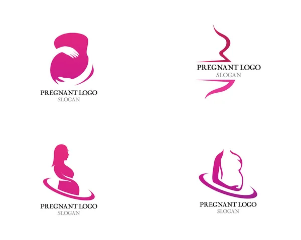 Hamile logo şablonu vektör simge illüstrasyon desig