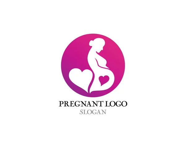 Embarazada Logotipo Plantilla Vector Icono Ilustración Desig — Vector de stock