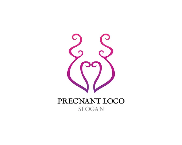 Embarazada Logotipo Plantilla Vector Icono Ilustración Desig — Archivo Imágenes Vectoriales