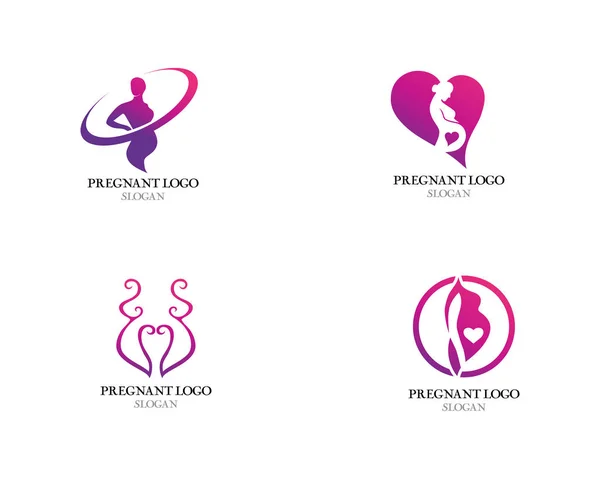 Pregnant Logo Template Vector Icon Illustration Desig — Stock Vector