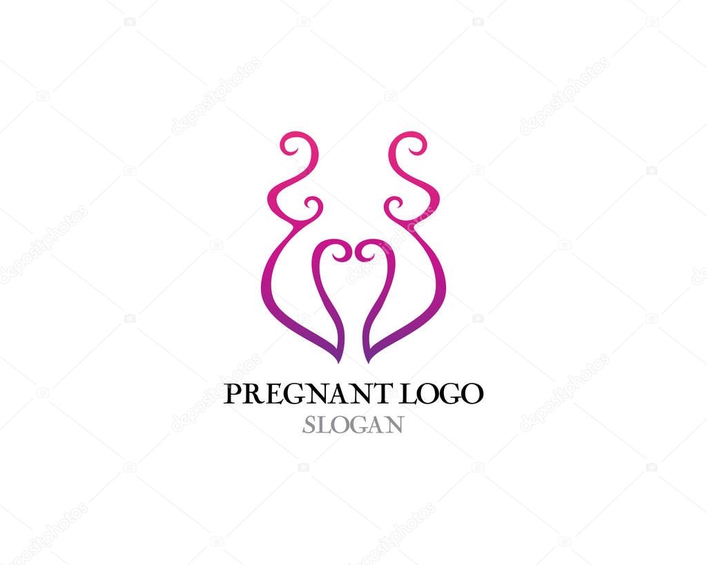 Pregnant logo template vector icon illustration desig