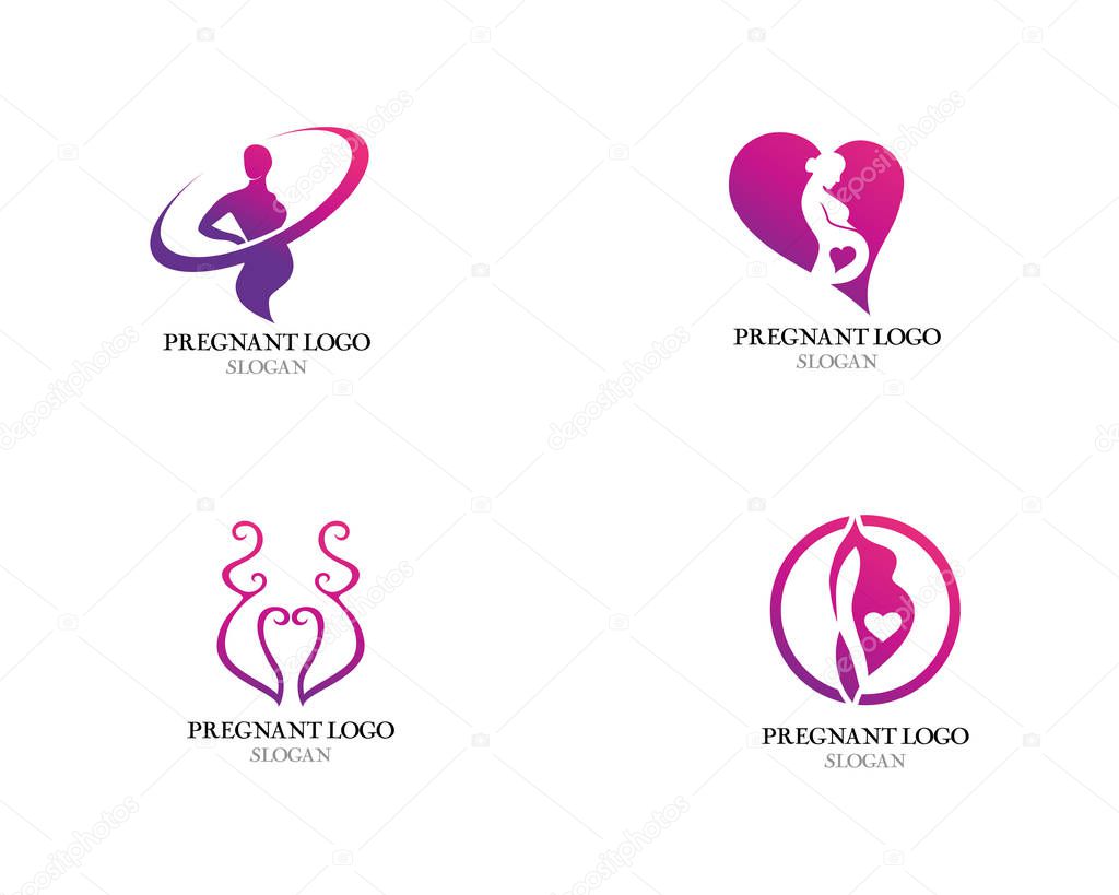 Pregnant logo template vector icon illustration desig