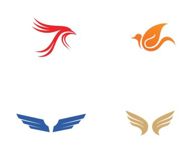 Kuş ve kanat logo vektör