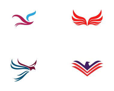 Kuş ve kanat logo vektör