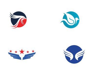 Kuş ve kanat logo vektör
