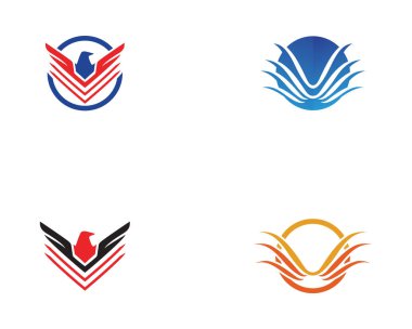 Kuş ve kanat logo vektör