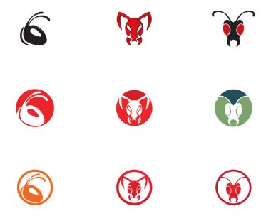 Karınca baş Logo şablonu vektör çizim