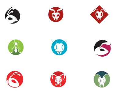 Karınca baş Logo şablonu vektör çizim