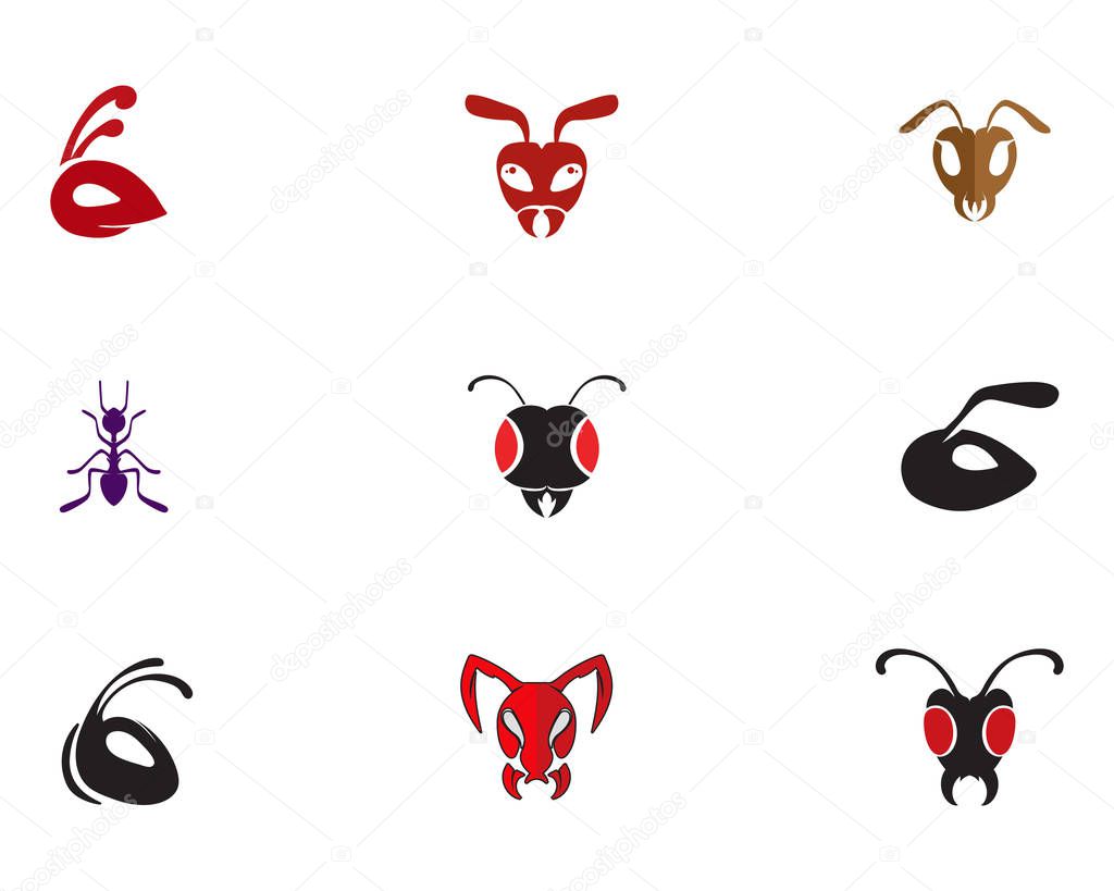 Ant head Logo template vector illustration