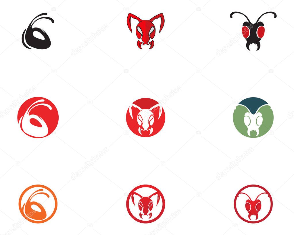 Ant head Logo template vector illustration desig