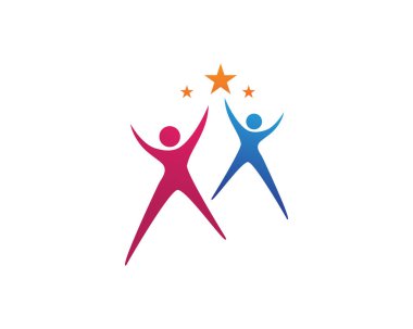 Yıldızlı başarı insanların bakım logo ve sembolleri 