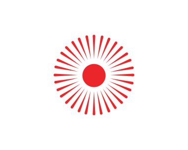 Güneş logosu ve semboller yıldız simgesi ağı