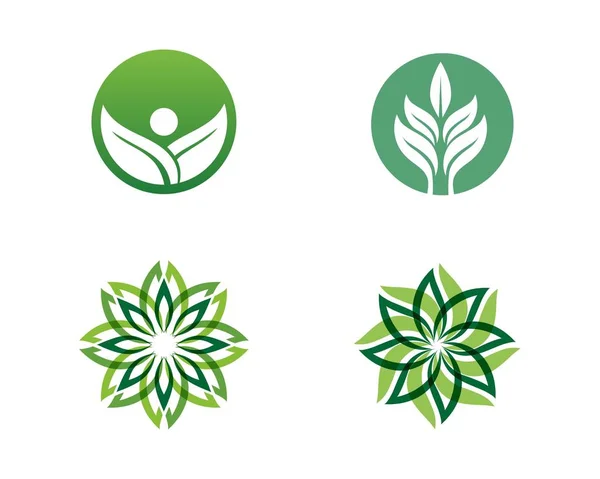 Ecology leaves logo illustration