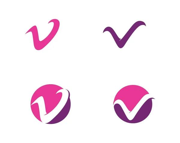 V шаблон логотипа и символов — стоковый вектор