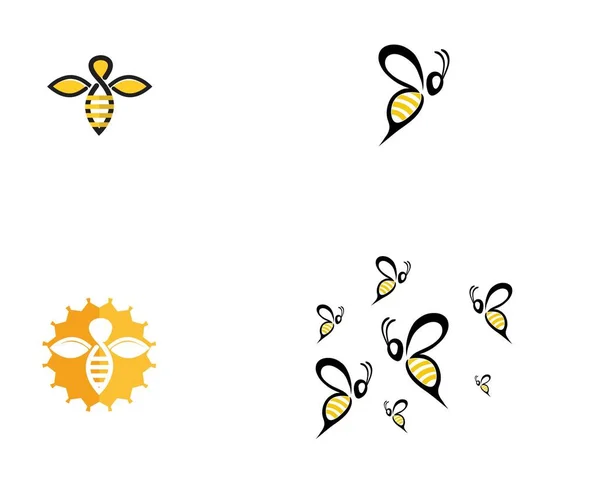 Logo delle api e modelli vettoriali di simboli — Vettoriale Stock