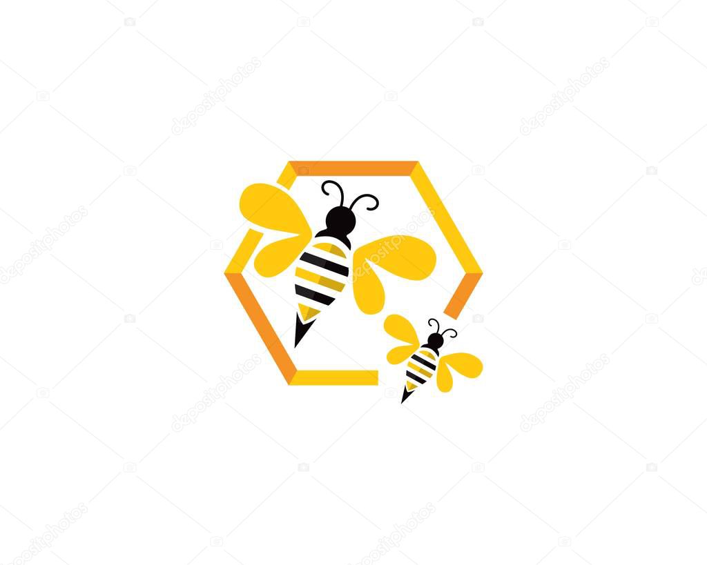 bee logo and symbol vector templates