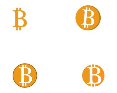 Bitcoin logo vektör şablonu 