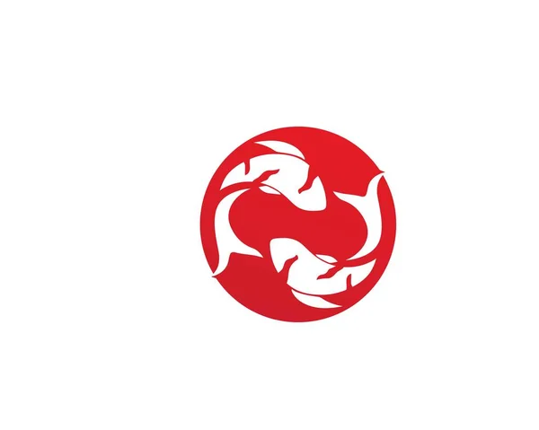 Karpfen-Koi-Design auf weißem Hintergrund. Tier. Fisch-Symbol. underwat — Stockvektor
