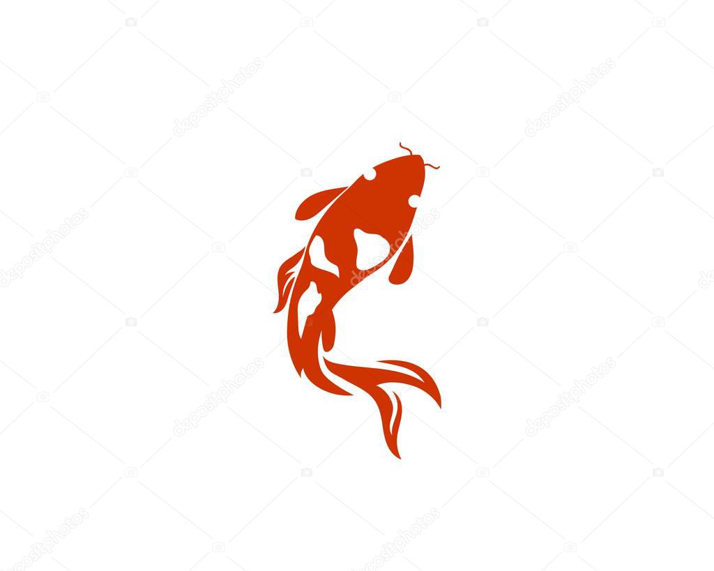 Carp koi design on white background. Animal. Fish Icon. Underwater. Easy editable layered vector illustration