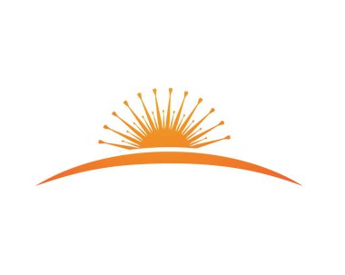 Güneş logosu ve semboller yıldız simgesi ağı 