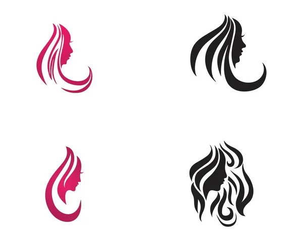 Templat logo salon rambut dan wajah - Stok Vektor