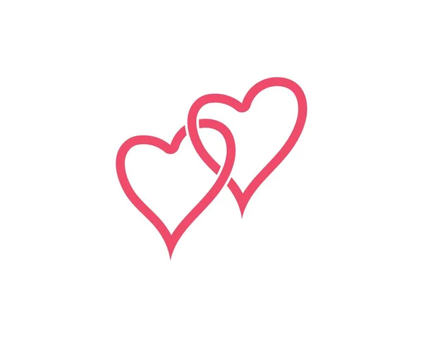 Amore cuore logo e modello — Vettoriale Stock