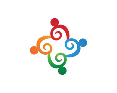 Topluluk grup evlat edinme logosu vektörel çizimler