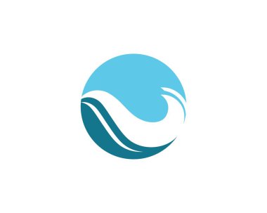 Su dalgası beach logosu vektörel çizimler