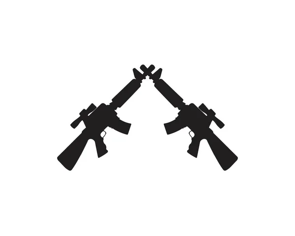 Gun silhouette vector black color — Stock Vector