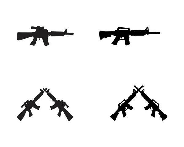 Vettore silhouette pistola colore nero — Vettoriale Stock