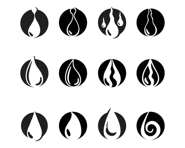 Water drop black n color logos — Stock Vector