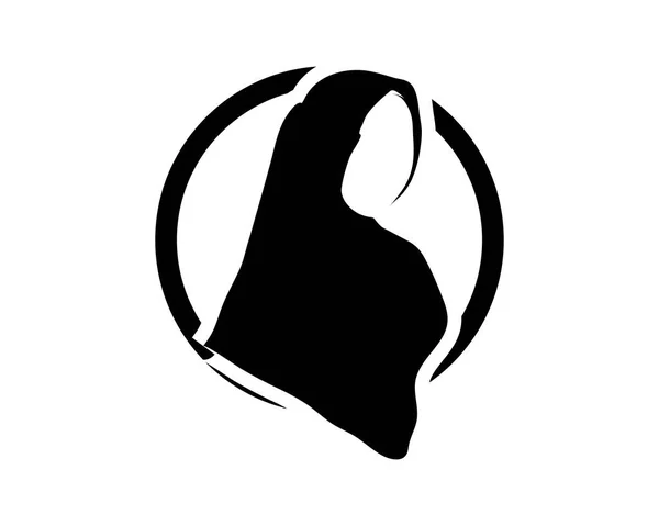 Hijab vector negro plantillas — Vector de stock