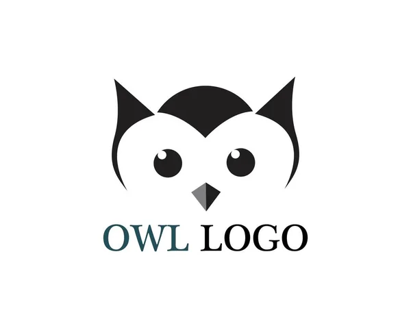 Coruja cabeça pássaro logotipo vetor modelo animal — Vetor de Stock