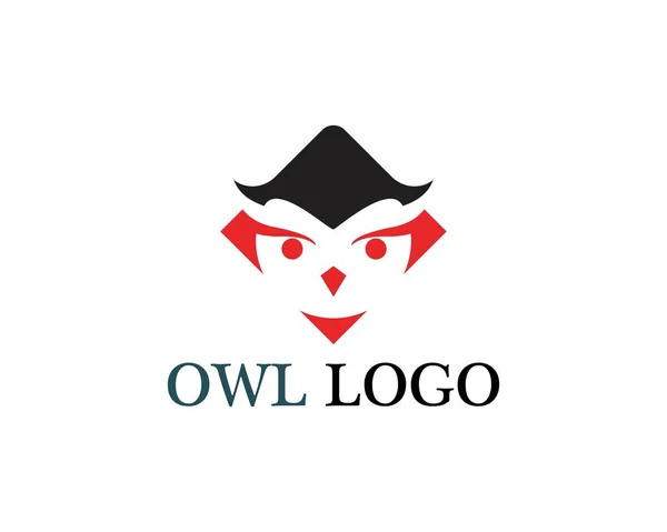 Owl head logo burung vector template hewan - Stok Vektor