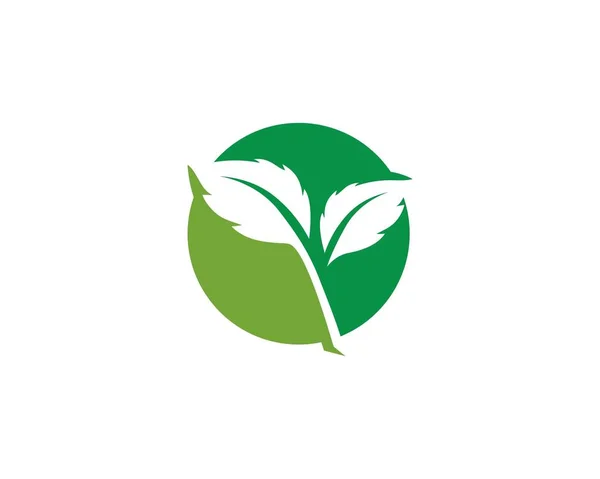 초록수 잎 생태계에 속하는 로고 — 스톡 벡터