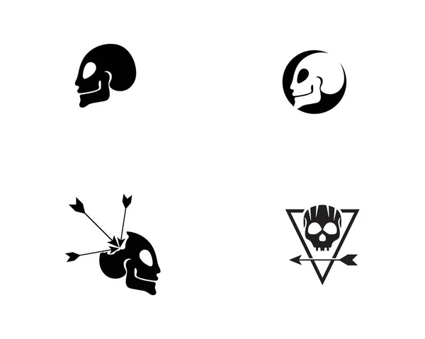Logo cabeza del cráneo y vectores de símbolo — Vector de stock