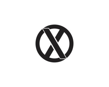 X Harfi Logo Şablonu vektör simgesi