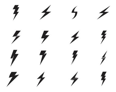 Thunderbolt şablon illüstrasyon vektör simge vektör flash
