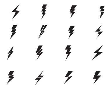 Thunderbolt şablon illüstrasyon vektör simge vektör flash