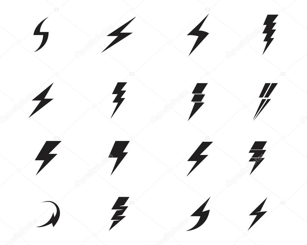 Flash thunderbolt Template vector icon illustration vector