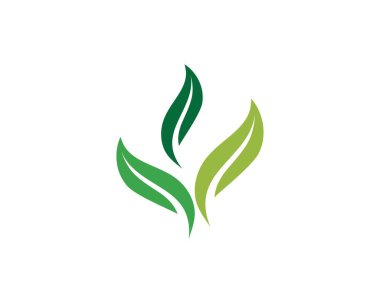 Yeşil ağaç yaprağı ekolojisi logoları