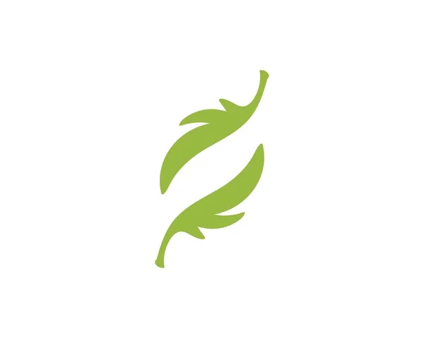 Yeşil ağaç yaprağı ekolojisi logoları — Stok Vektör