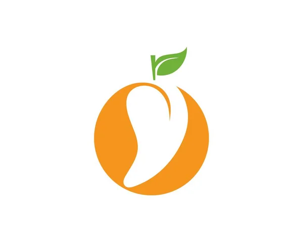 Mango en estilo plano. Logo vectorial de mango. Mango. — Vector de stock