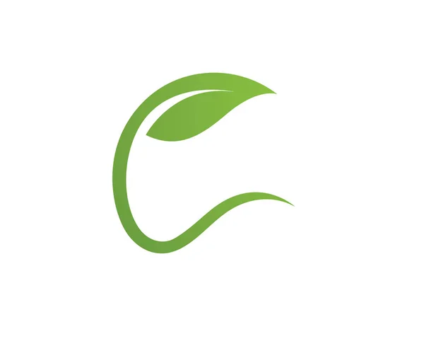 緑の木の葉の生態系のロゴ — ストックベクタ