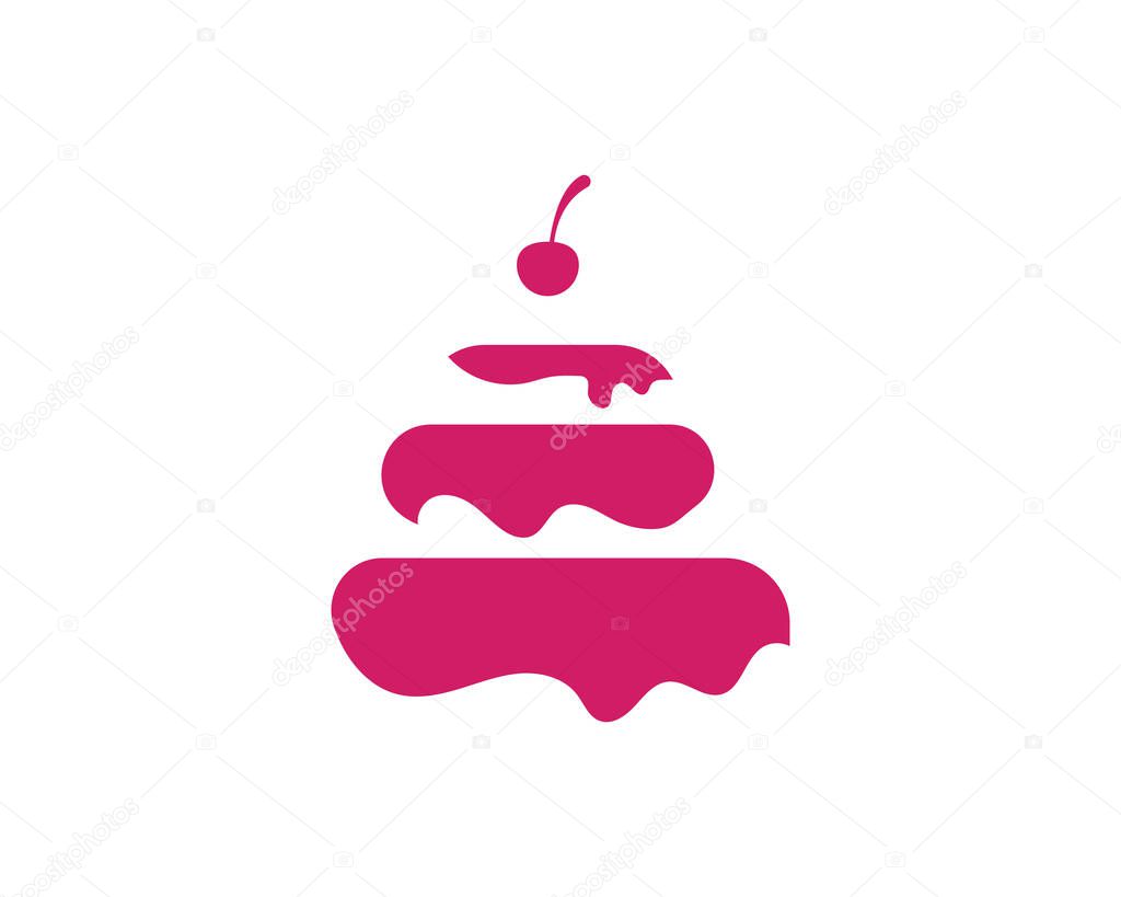 Cake ilustration logo vector template