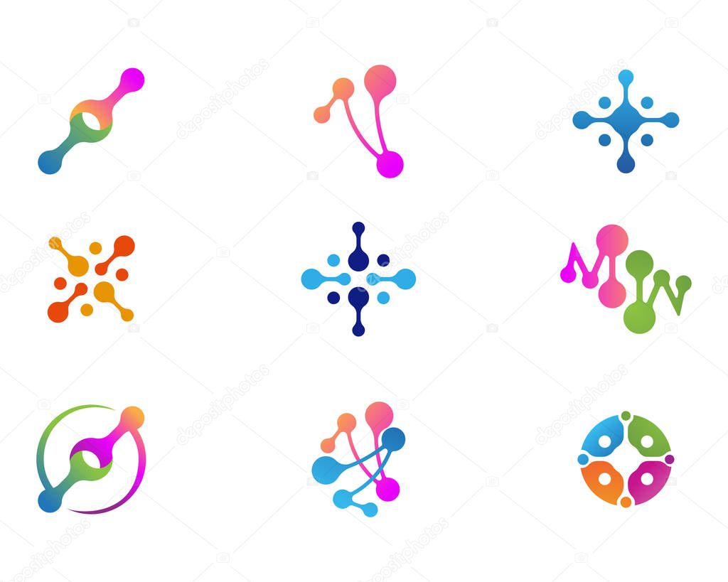 Molecule symbol logo template vector illustration design