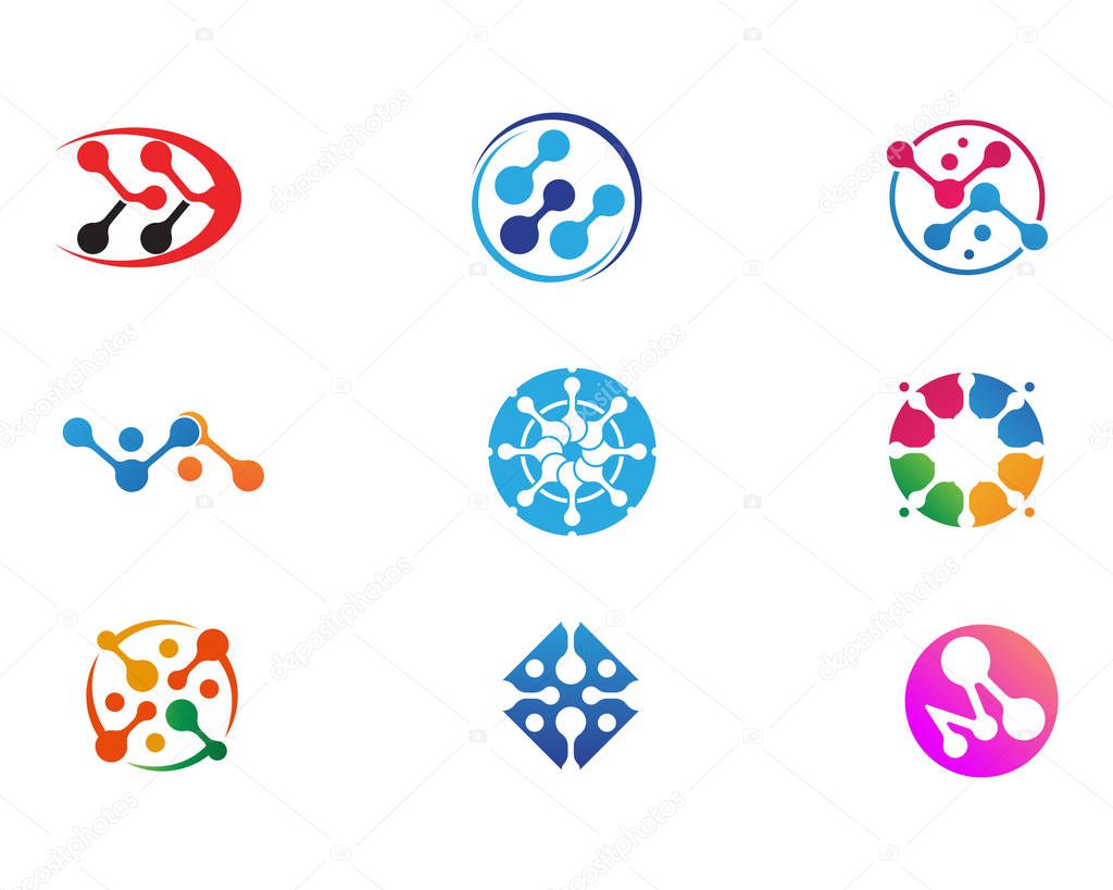 Molecule symbol logo template vector illustration design