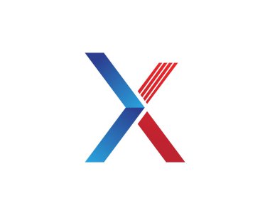X Harfi Logo Şablonu vektör simgesi
